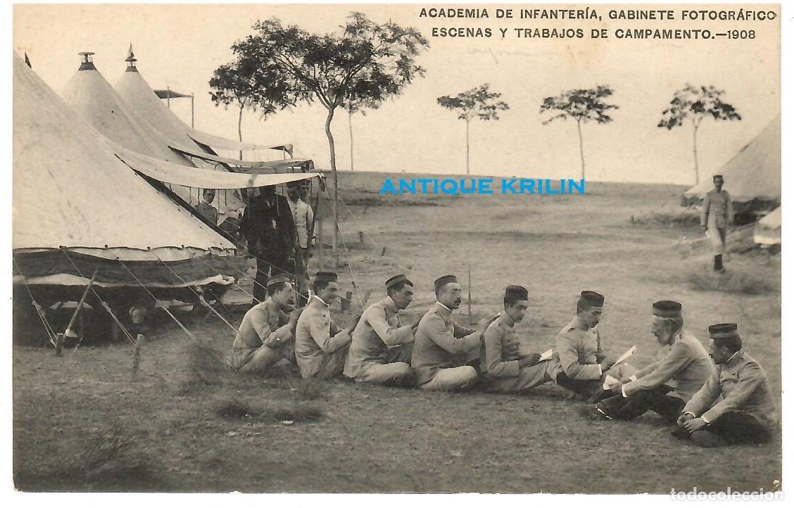 Postales: ACADEMIA DE INFANTERIA 1908 ESCENAS Y TRABAJOS DE CAMPAMENTO / HAUSER MENET