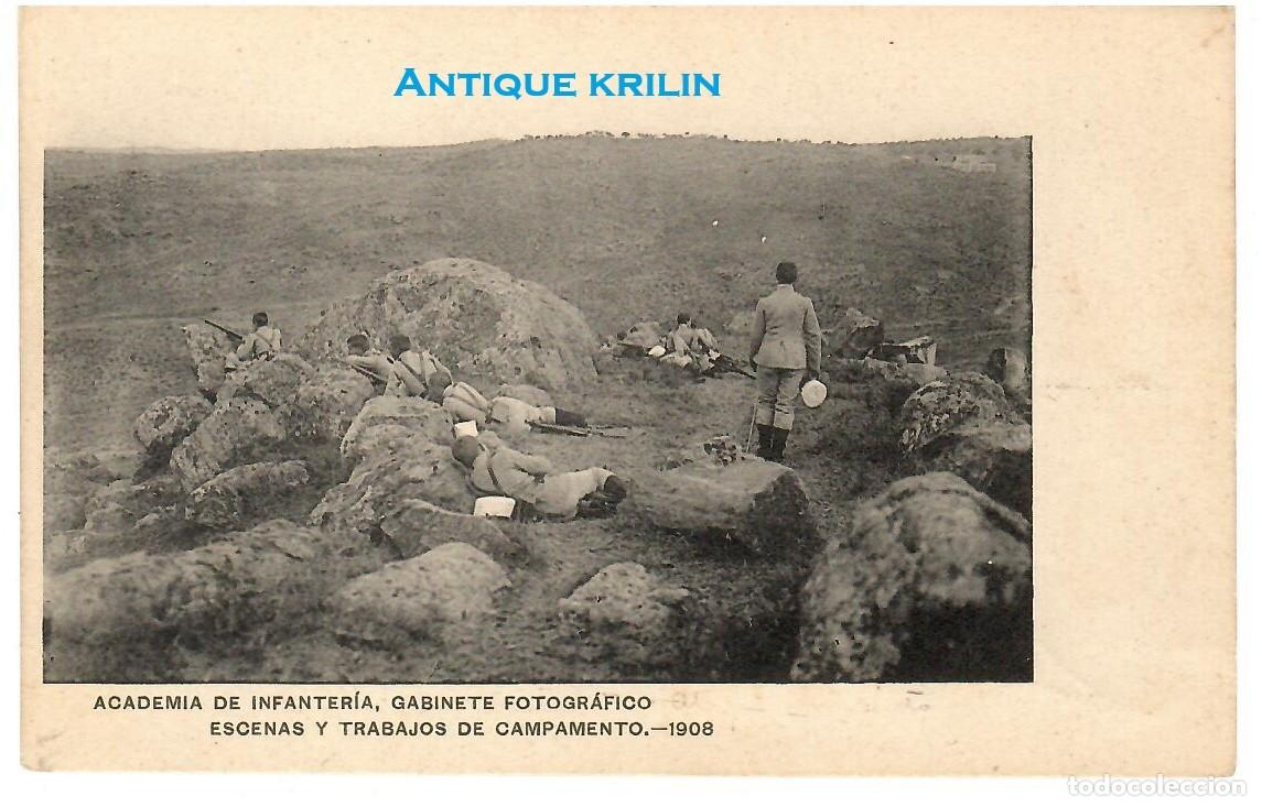 Postales: ACADEMIA DE INFANTERIA 1908 ESCENAS Y TRABAJOS DE CAMPAMENTO / HAUSER MENET