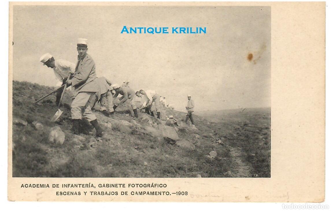 Postales: ACADEMIA DE INFANTERIA 1908 ESCENAS Y TRABAJOS DE CAMPAMENTO / HAUSER MENET