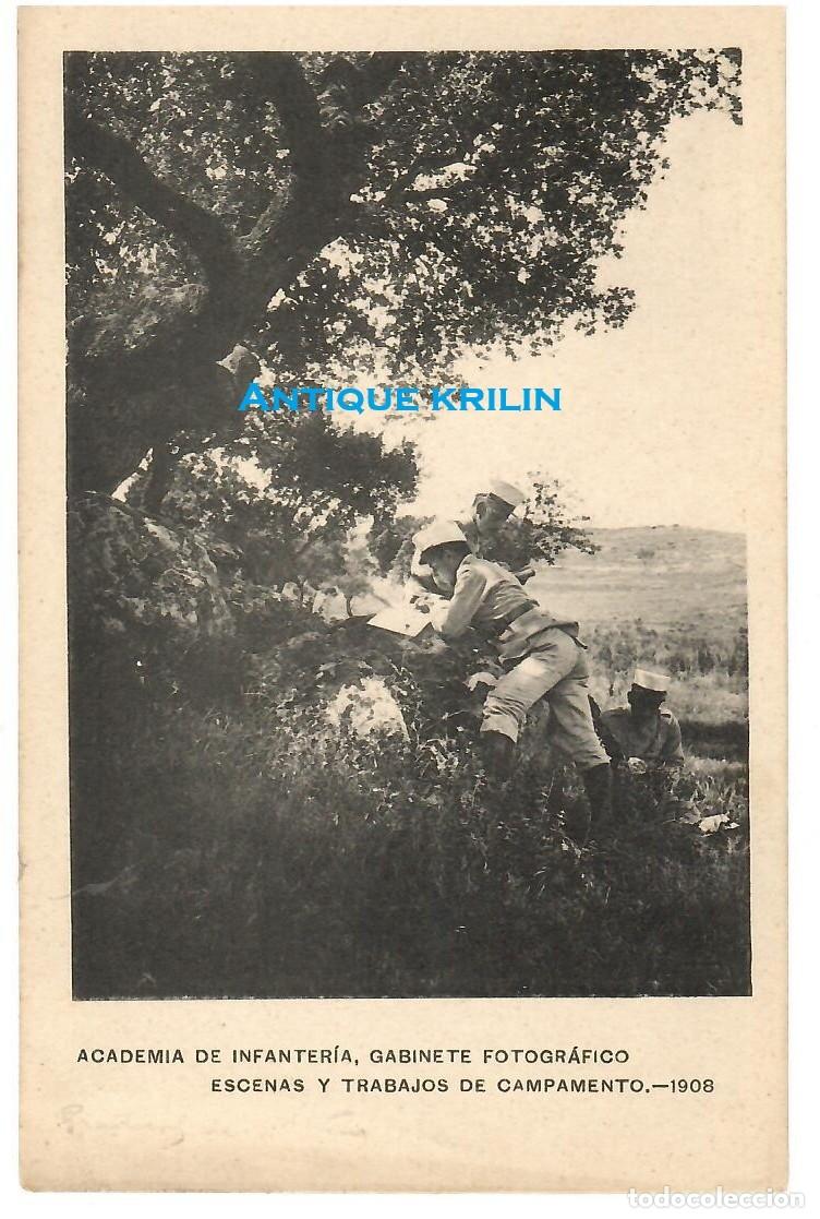 Postales: ACADEMIA DE INFANTERIA 1908 ESCENAS Y TRABAJOS DE CAMPAMENTO / HAUSER MENET