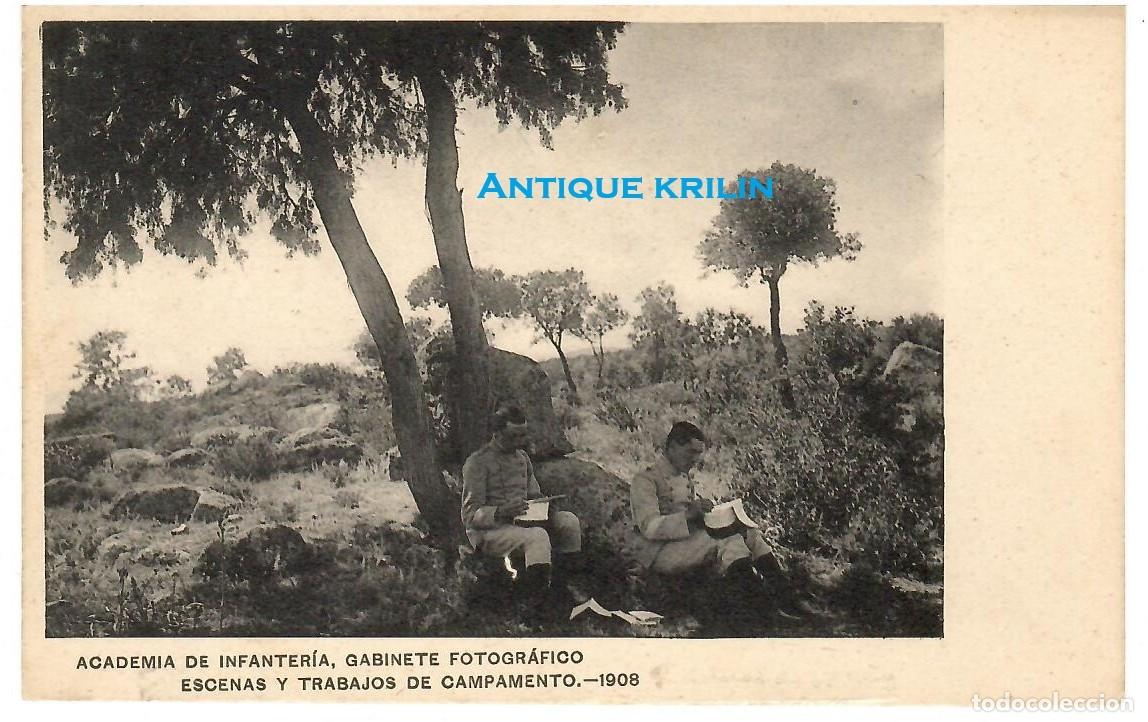 Postales: ACADEMIA DE INFANTERIA 1908 ESCENAS Y TRABAJOS DE CAMPAMENTO / HAUSER MENET