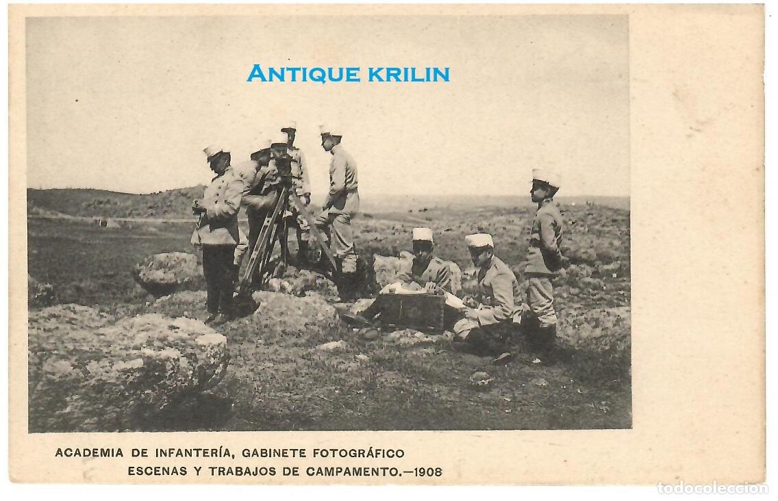 Postales: ACADEMIA DE INFANTERIA 1908 ESCENAS Y TRABAJOS DE CAMPAMENTO / HAUSER MENET