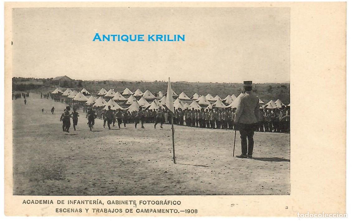 Postales: ACADEMIA DE INFANTERIA 1908 ESCENAS Y TRABAJOS DE CAMPAMENTO / HAUSER MENET