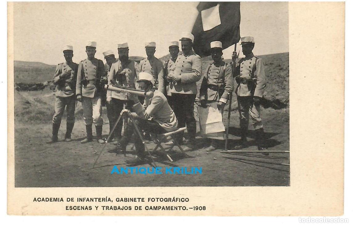 Postales: ACADEMIA DE INFANTERIA 1908 ESCENAS Y TRABAJOS DE CAMPAMENTO / HAUSER MENET