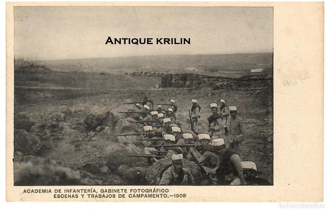 Postales: ACADEMIA DE INFANTERIA 1908 ESCENAS Y TRABAJOS DE CAMPAMENTO / HAUSER MENET