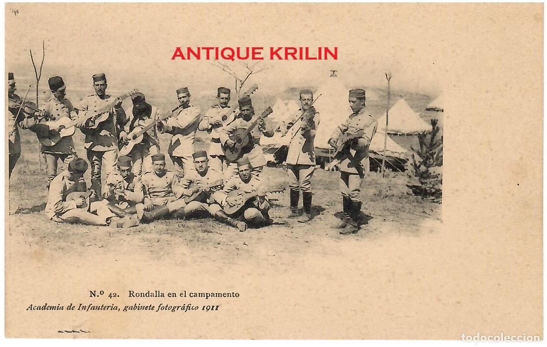 Postales: ACADEMIA DE INFANTERIA 1911 N&ordm; 42 RONDALLA EN EL CAMPAMENTO / HAUSER MENET