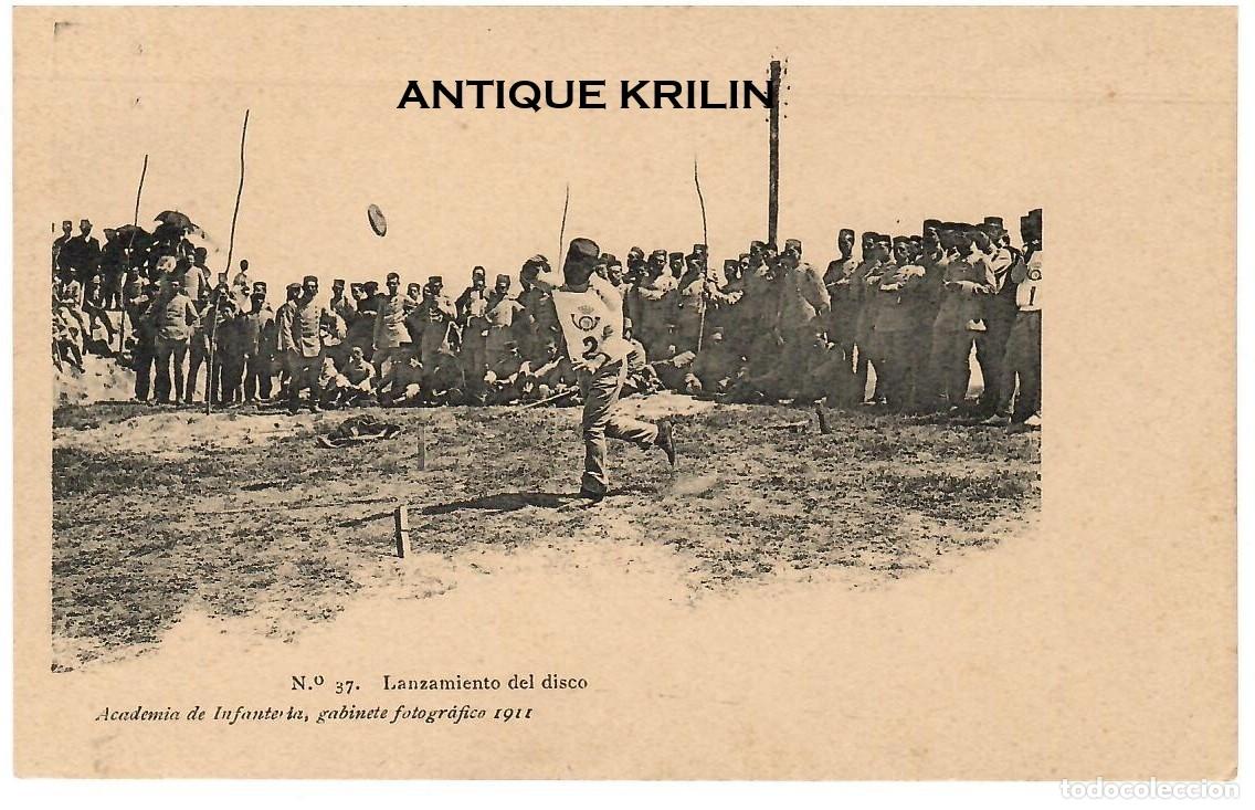 Postales: ACADEMIA DE INFANTERIA 1911 N&ordm; 37 LANZAMIENTO DE DISCO / HAUSER MENET