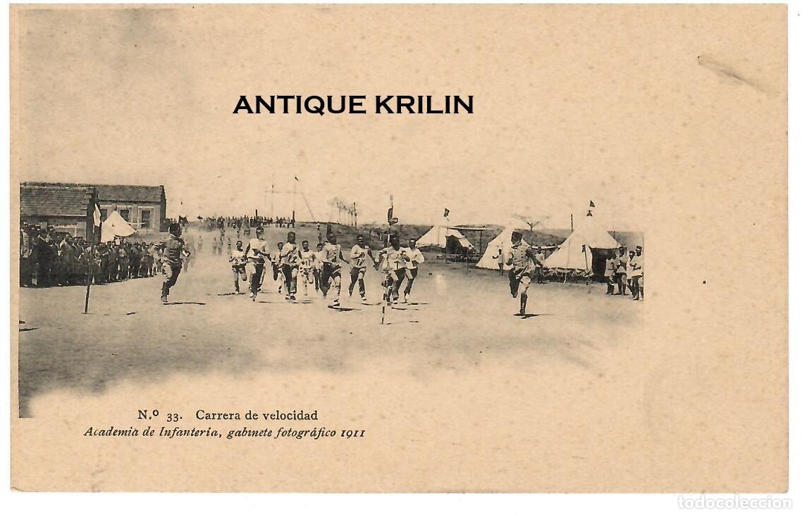 Postales: ACADEMIA DE INFANTERIA 1911 N&ordm; 33 CARRERA DE VELOCIDAD / HAUSER MENET