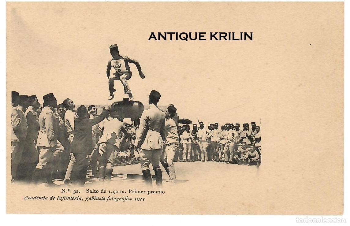 Postales: ACADEMIA DE INFANTERIA 1911 N&ordm; 32 SALTO DE 1,90 PRIMER PREMIO / HAUSER MENET