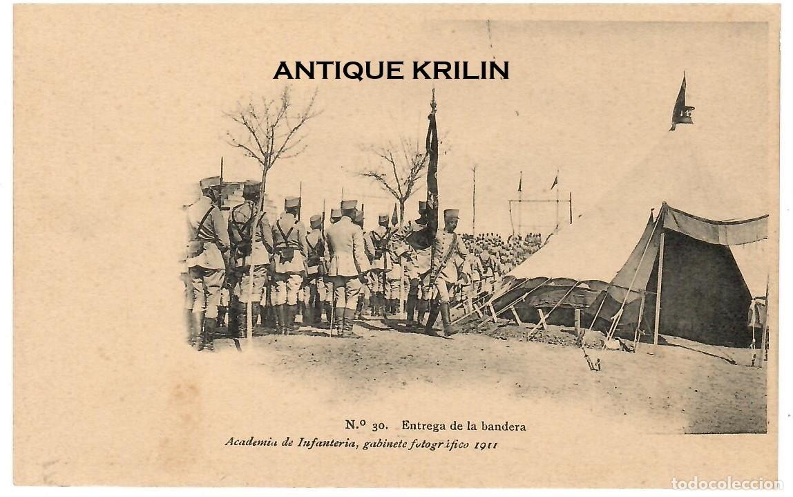Postales: ACADEMIA DE INFANTERIA 1911 N&ordm; 30 ENTREGA DE LA BANDERA / HAUSER MENET
