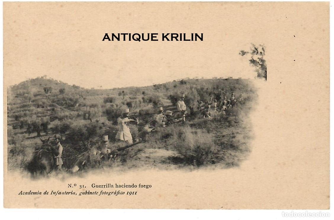 Postales: ACADEMIA DE INFANTERIA 1911 N&ordm; 31 GUERRILLA HACIENDO FUEGO / HAUSER MENET