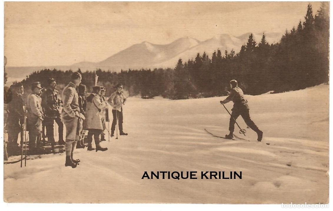 Postales: EJERCITO AUSTRO-HUNGARO / OFICIALES DEDICANDOSE A DEPORTES DE NIEVE / SIN FRANQUEAR