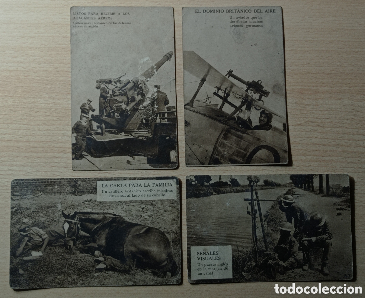 Postales: EJ&Eacute;RCITO BRIT&Aacute;NICO, 4 POSTALES