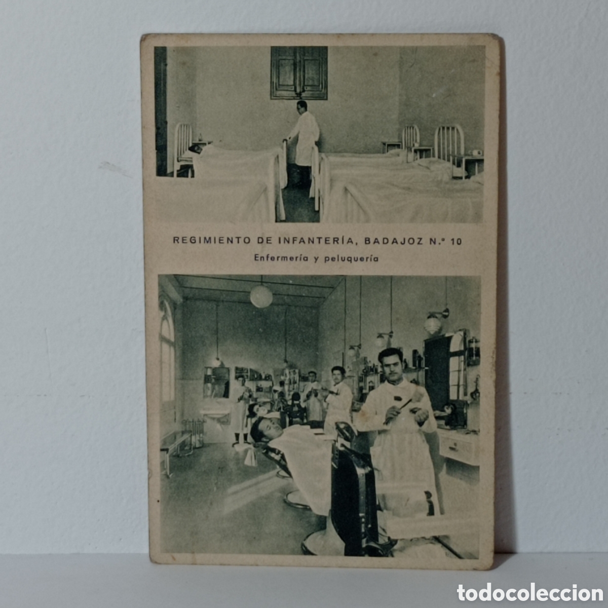 Postales: REGIMIENTO DE INFANTER&Iacute;A, BADAJOZ N.10 ENFERMER&Iacute;A Y PELUQUER&Iacute;A