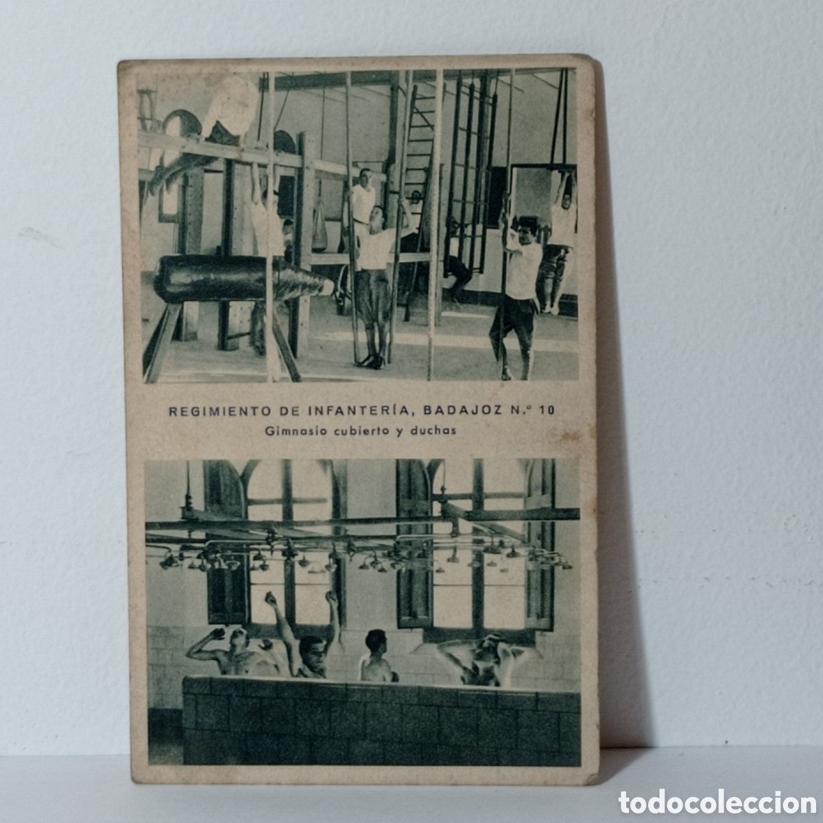 Postales: REGIMIENTO DE INFANTER&Iacute;A, BADAJOZ N.10 GIMNASIO CUBIERTO Y DUCHAS