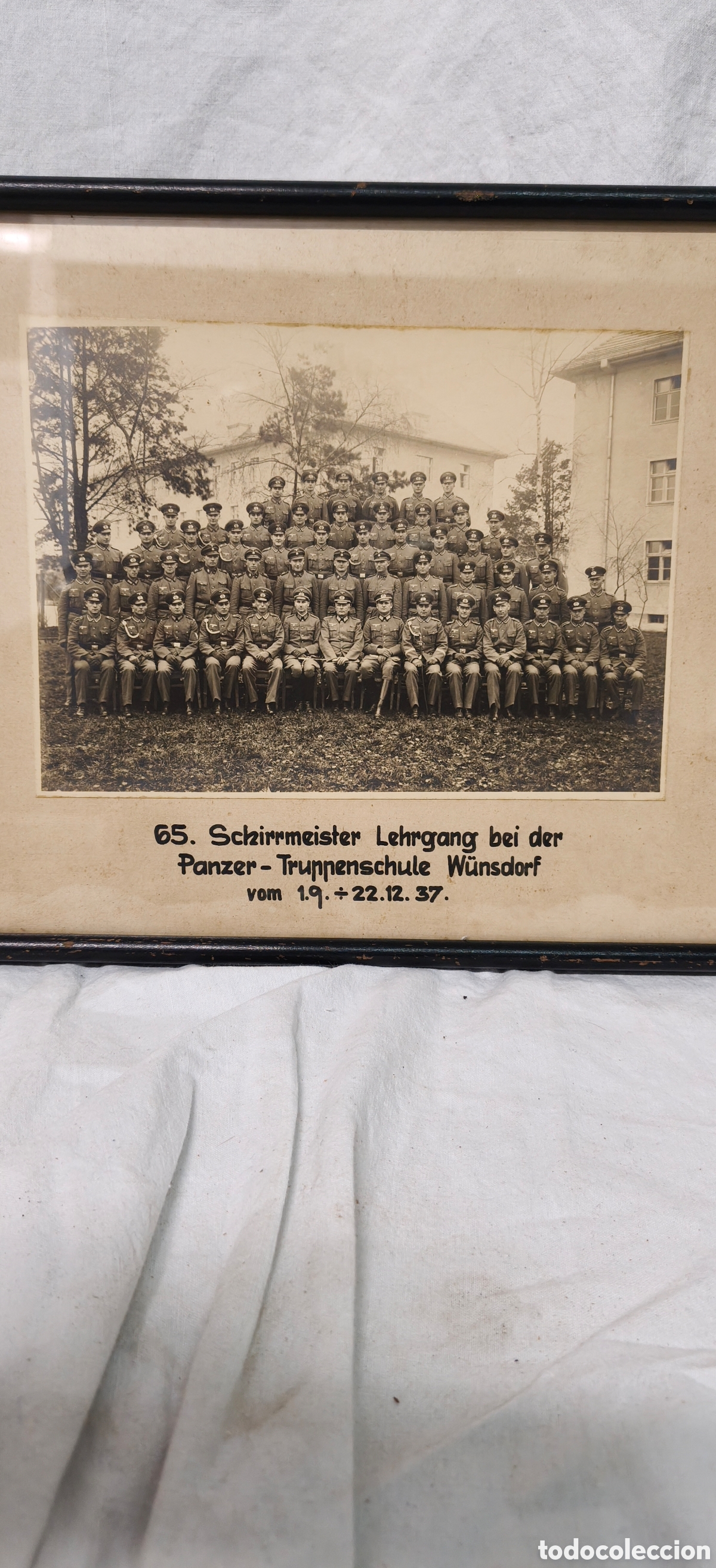 Postales: Foto Original Wehrmacht 1937 - Escuela Panzer W&uuml;nsdorf Enmarcada - Marcaje Pionier Btl. 33
