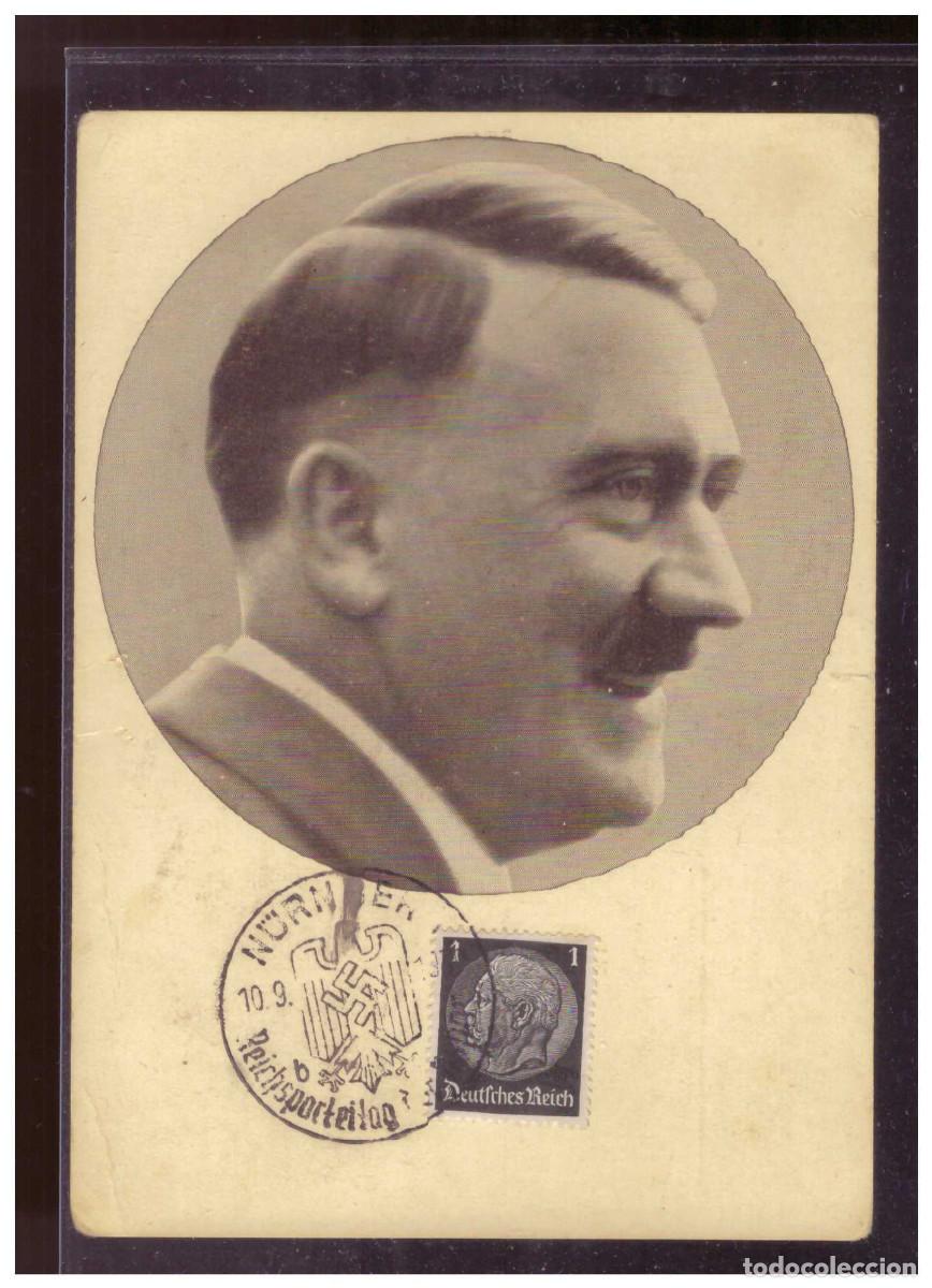 Postales: Dt.- Reich (sp00009) Propagandakarte A.Hitler, M&auml;nner der Zeit, blanco SST N&uuml;rnberg 10.9.1937