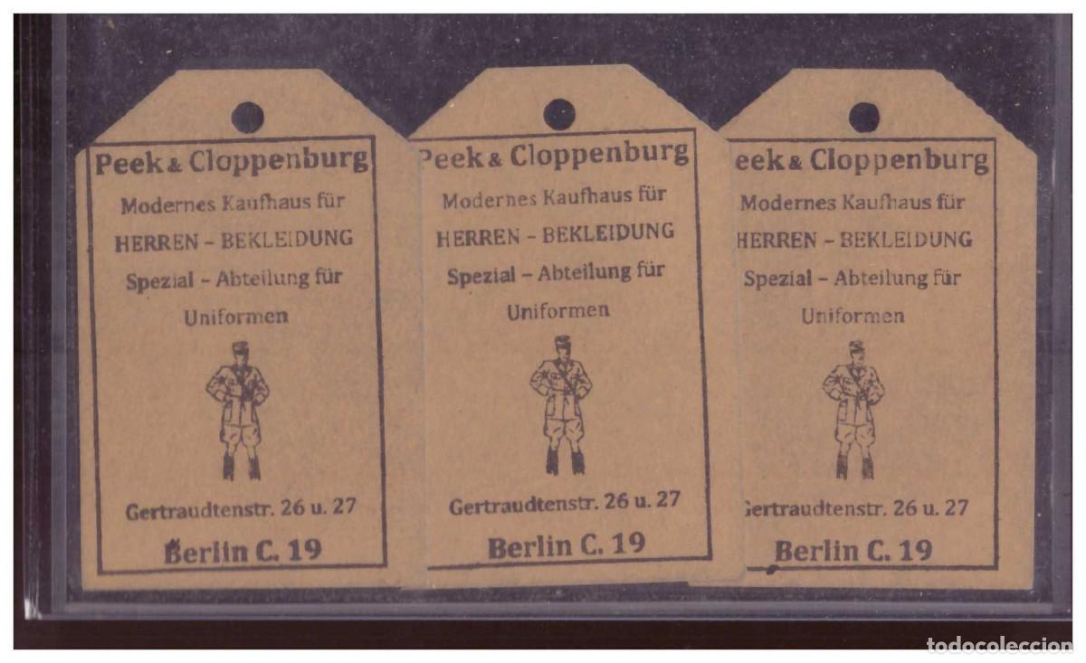 Postales: DT- Reich (sp00016) Propaganda Kleideranh&auml;nger Peek & Cloppenburg Berlin, Hantel, Hose Rock der SS