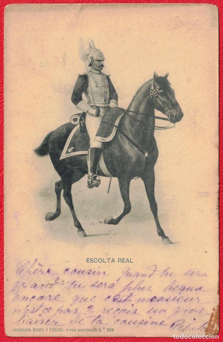 Postales: Espa&ntilde;a Spain Escolta Real Royal Escort Alfonso XIII Caballer&iacute;a Guardia Real Postal Antigua Royo y Fu