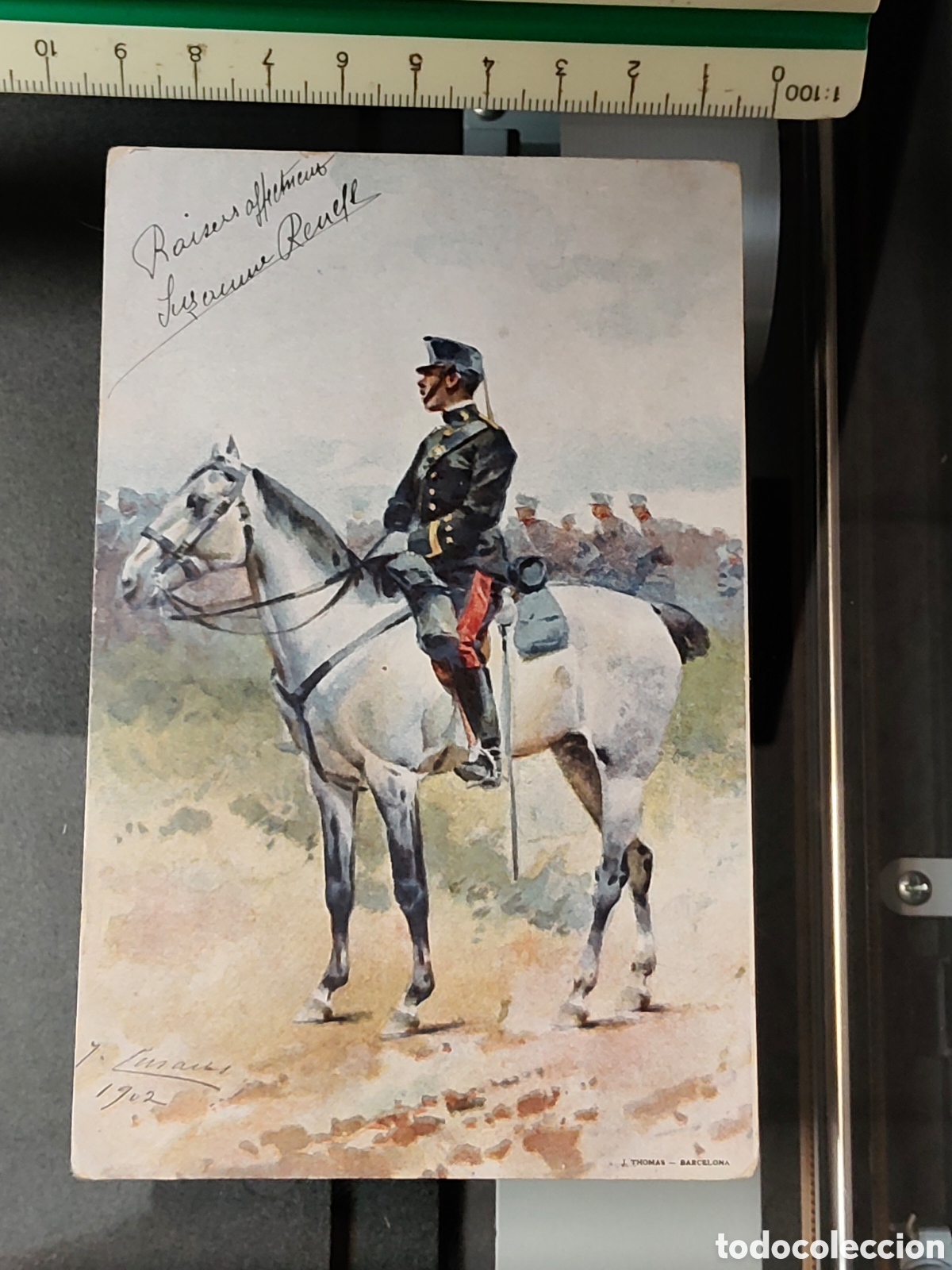 Postales: Tarjeta Postal Militar a caballo pintor Josep Cusachs editada por J Thomas