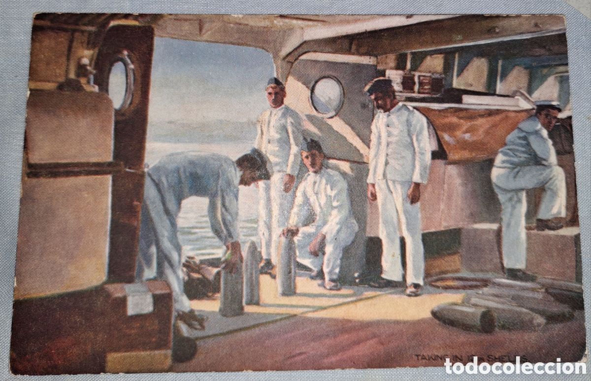 Postales: Postal antigua militar naval - Raphael Tuck Oilette Hearts of Oak Series III (No. 9080) Taking in 12