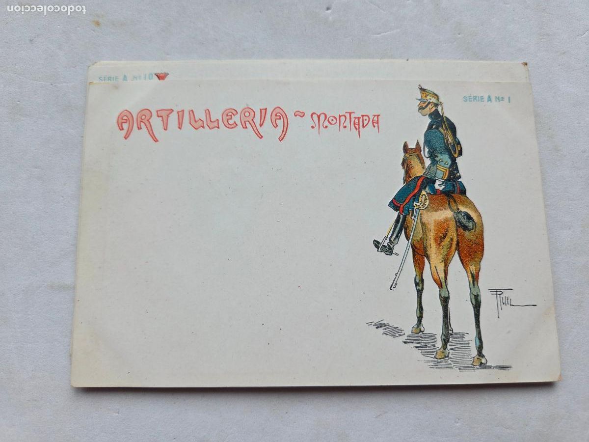 Postales: ARTILLERIA MONTADA ANTERIOR 1910 SIN USAR SERIE A N&ordm; 1 MILITAR Z1