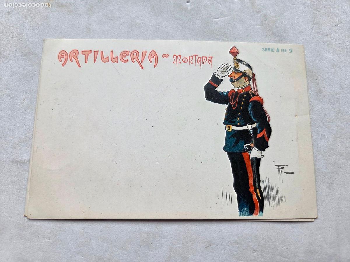 Postales: ARTILLERIA MONTADA ANTERIOR 1910 SIN USAR SERIE A N&ordm; 9 MILITAR Z1