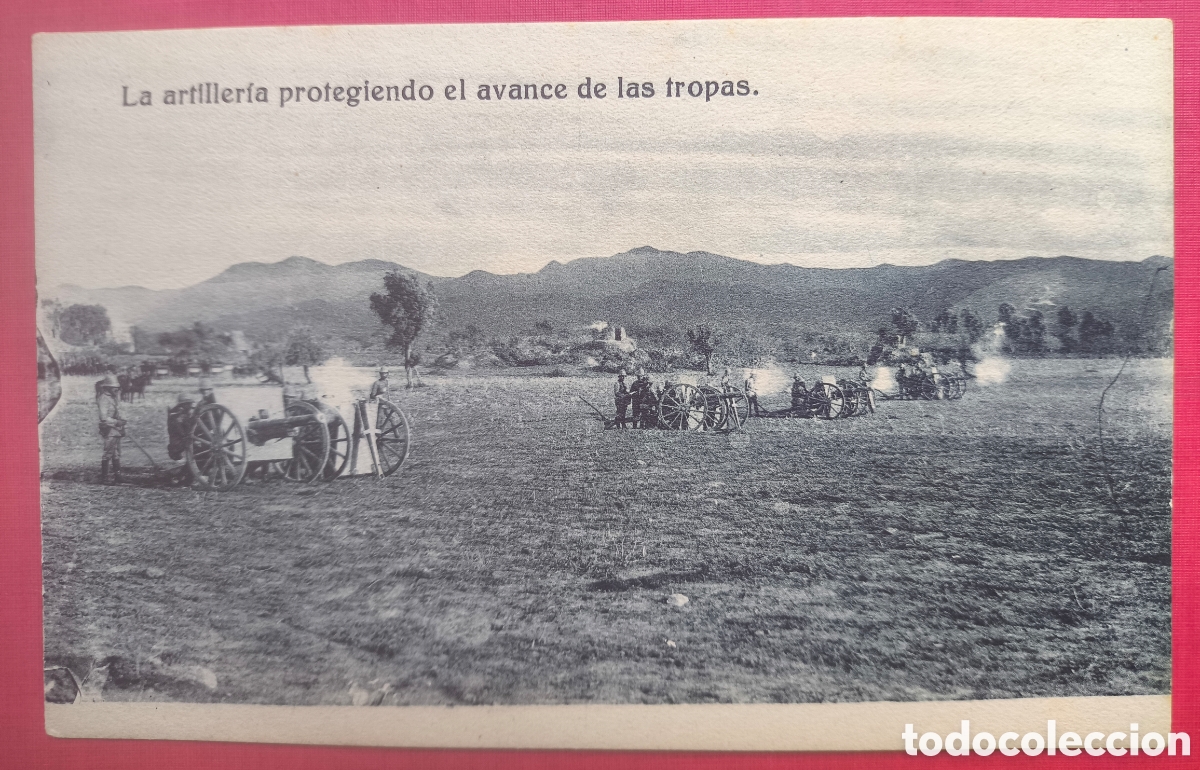 Postales: GUERRA DE MARRUECOS ARTILLER&Iacute;A POSTAL FOTOTIPIA ED. GRAFOS C. 1920