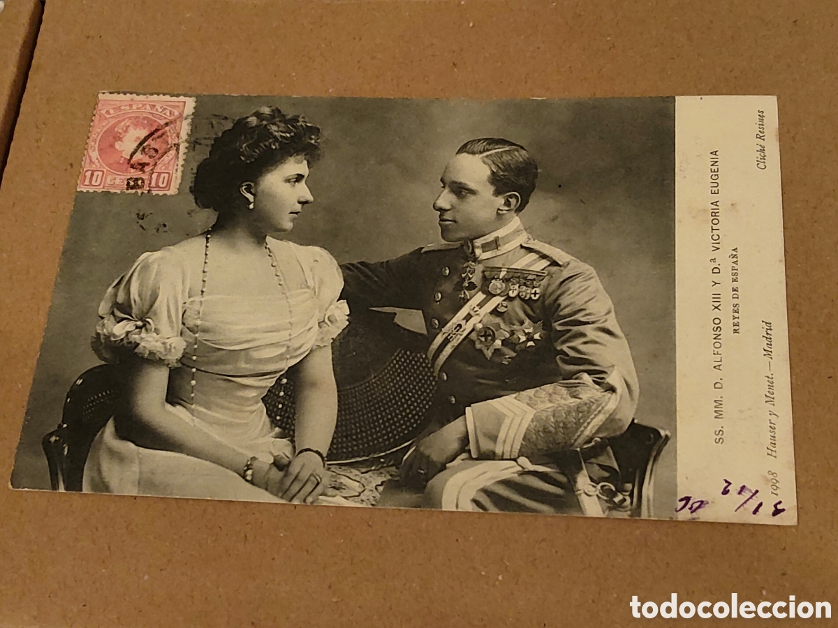 Postales: Tarjeta postal Alfonso XIII y Victoria Eugenia 1998 Hauser y Menet clich&eacute; Resines