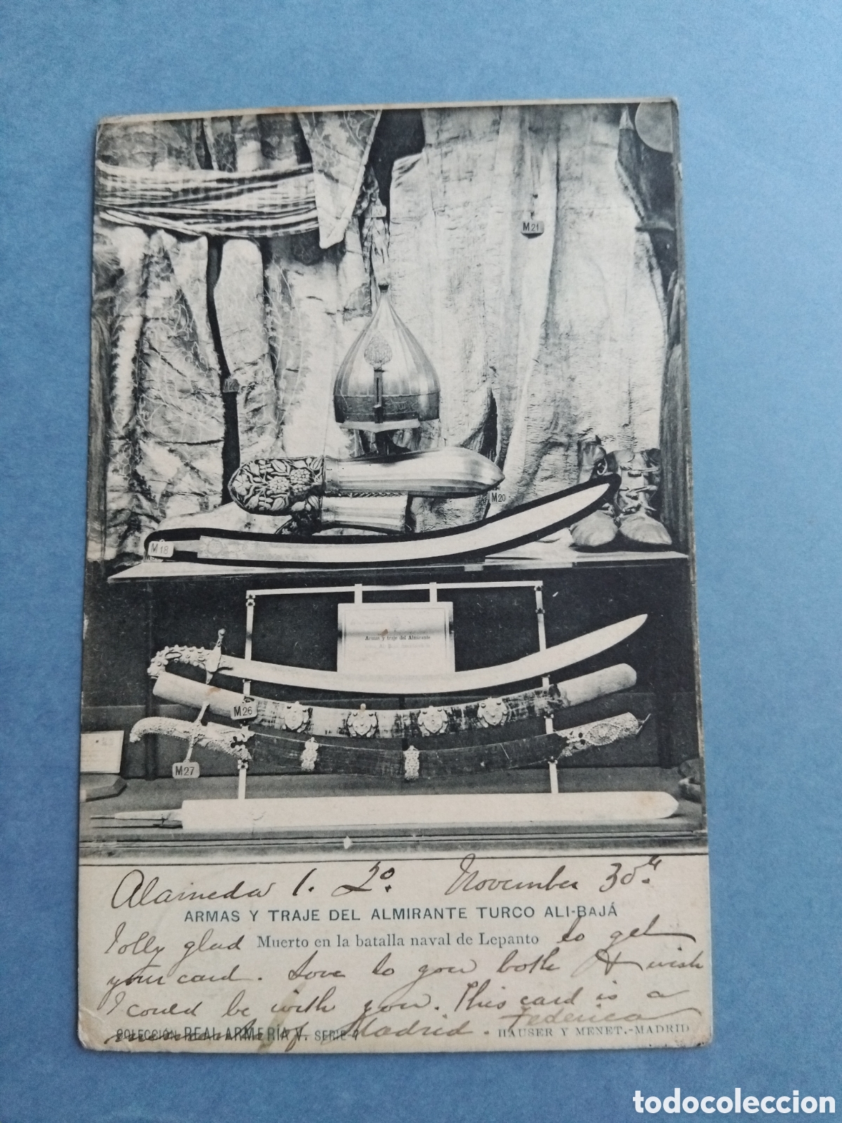 Postales: Postal armas y traje almirante turco