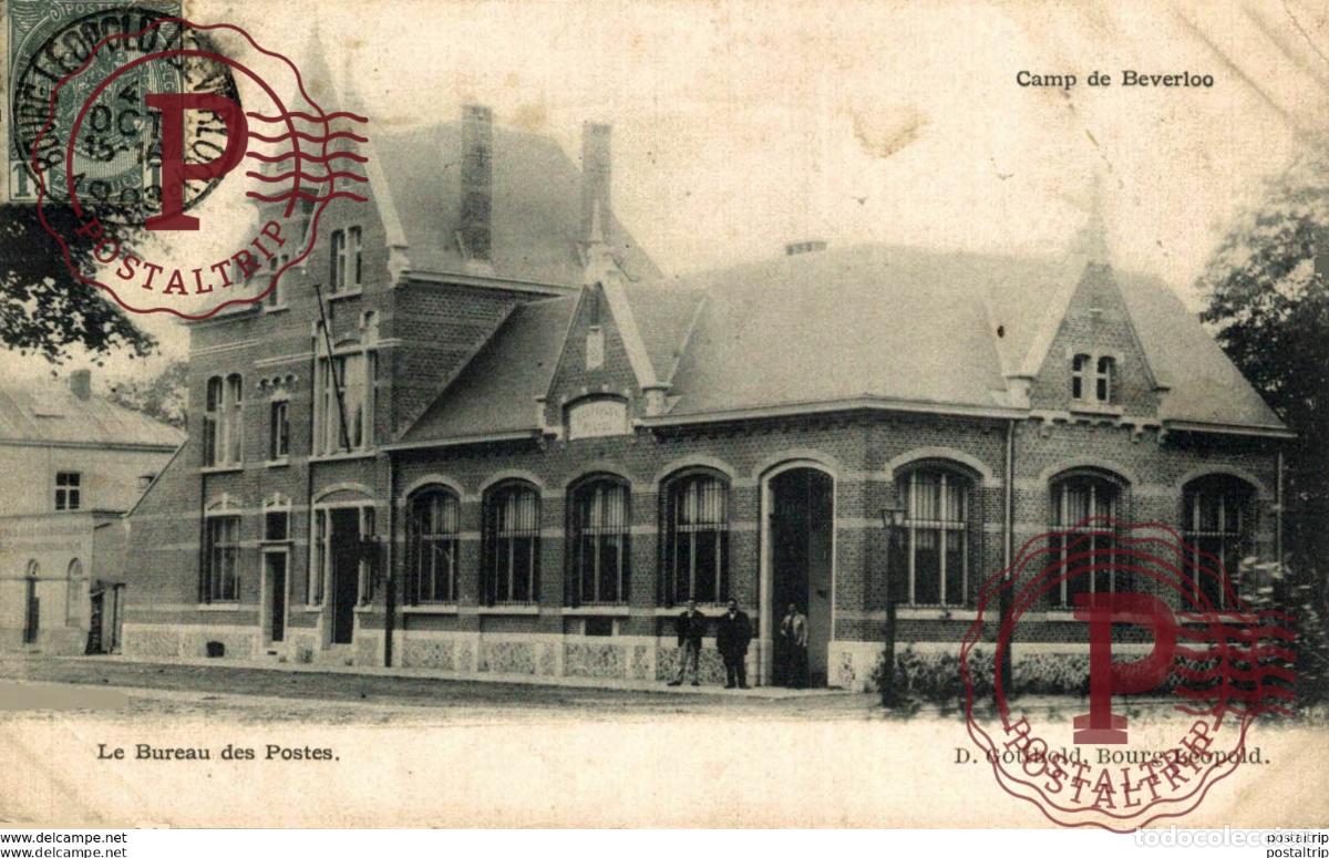 Postkarten: LE BUREAU DES POSTES. CAMP DE BEVERLOO KAMP LEOPOLDSBURG BOURG LEOPOLD WWICOLLECTION