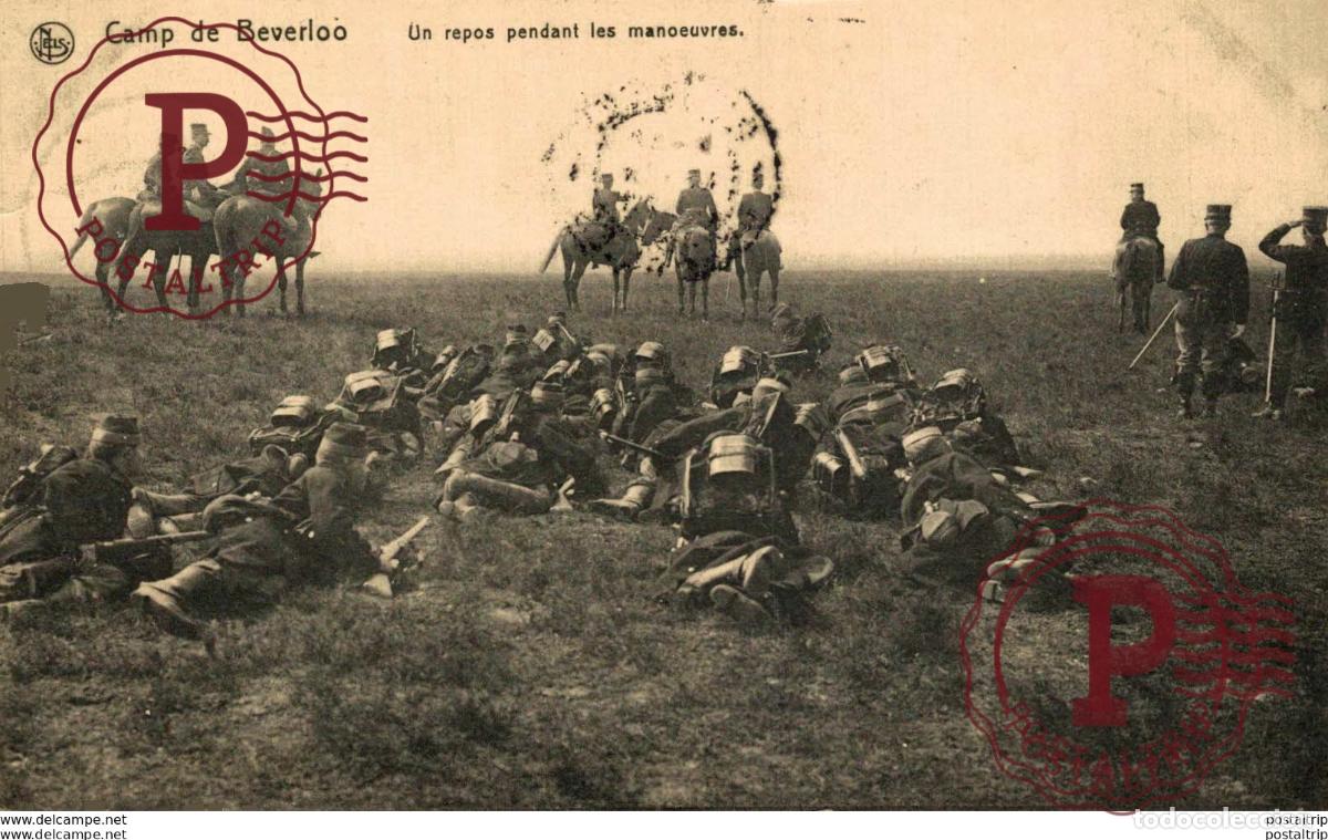 Postkarten: UN REPOS PENDANT LES MANOEUVRES. CAMP DE BEVERLOO KAMP LEOPOLDSBURG BOURG LEOPOLD WWICOLLECTION