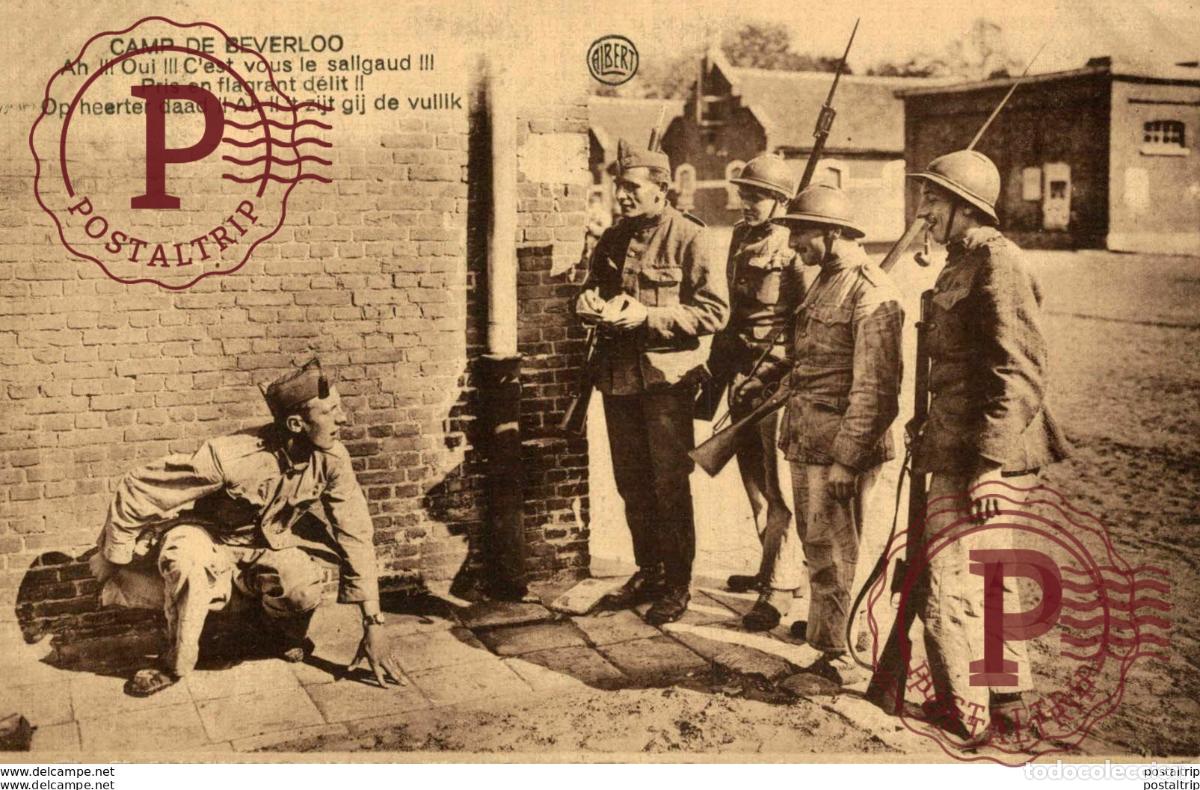 Postales: CEST VOUS LE SALIGAUD! PRIS EN FLAGRANT D&Eacute;LIT!. CAMP DE BEVERLOO KAMP LEOPOLDSBURG BOURG LEOPOLD WW