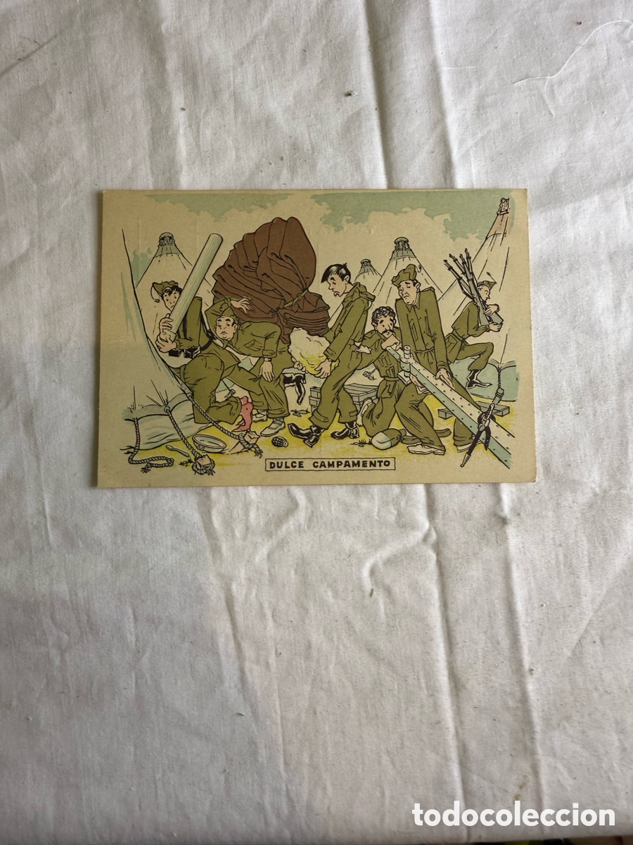 Postales: Postal Militar &ldquo;Dulce Campamento&rdquo; &ndash; Castillejos 1954 &ndash; Humor Castrense