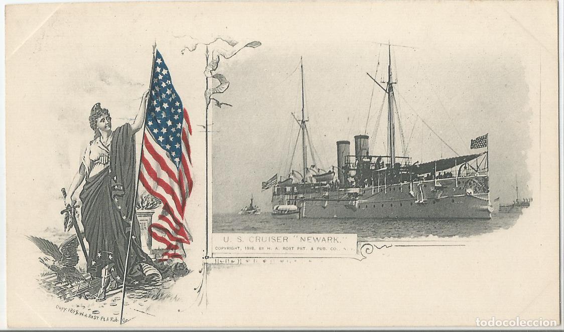 Postales: Guerra de Cuba 1898. Crucero USS Newark. Nueva, sin circular.