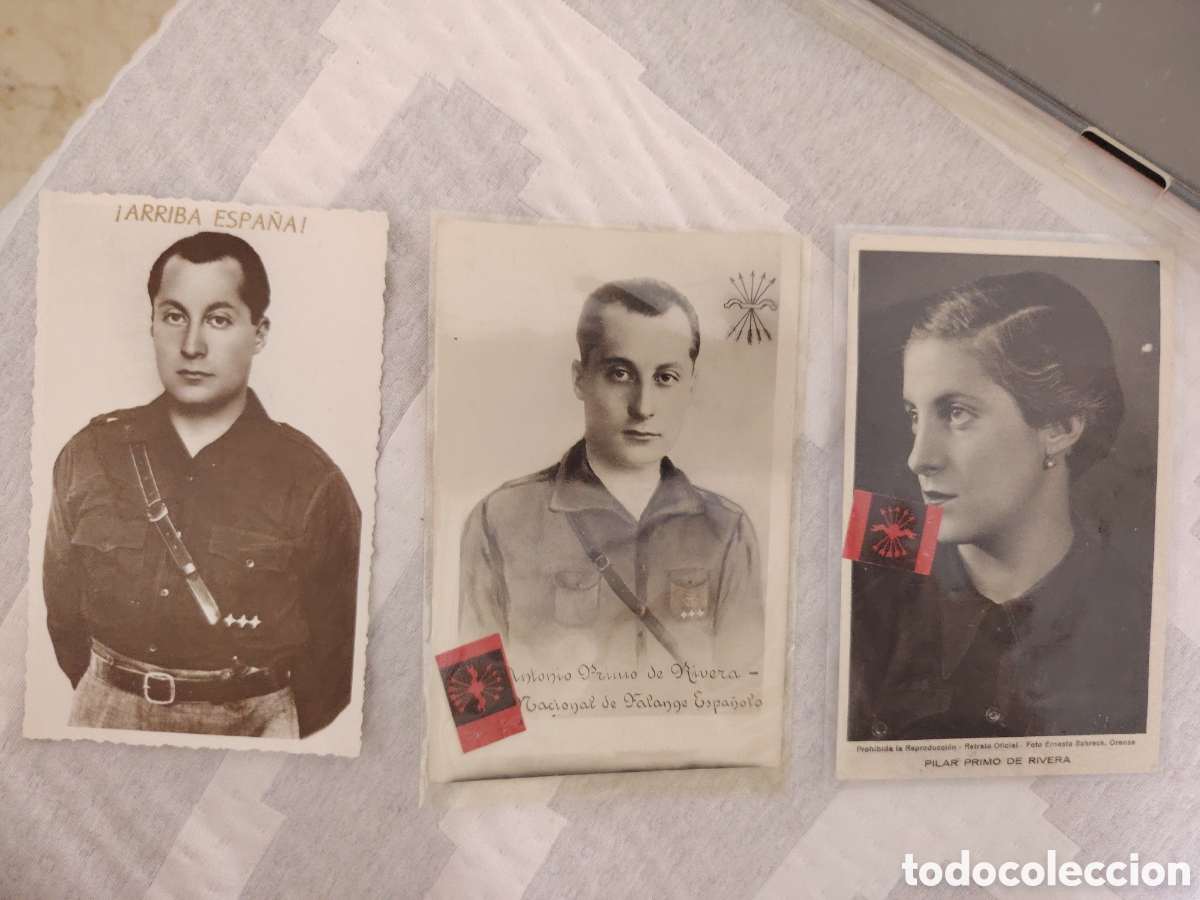 Postales: 2 postales de Jos&eacute; Antonio Primo de Rivera y una de Pilar Primo de Rivera