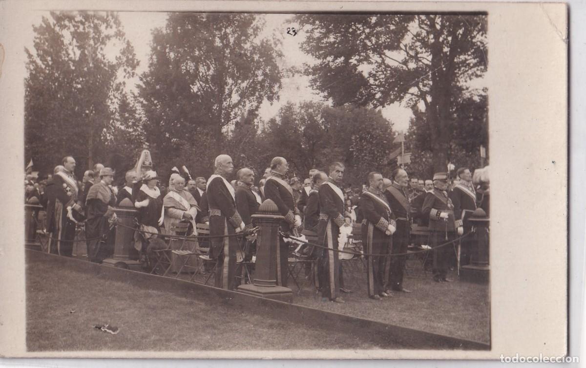 Postales: Postal fotogr&aacute;fica. Acto institucional. Personajes gobierno Alfonso XIII , Dato, etc