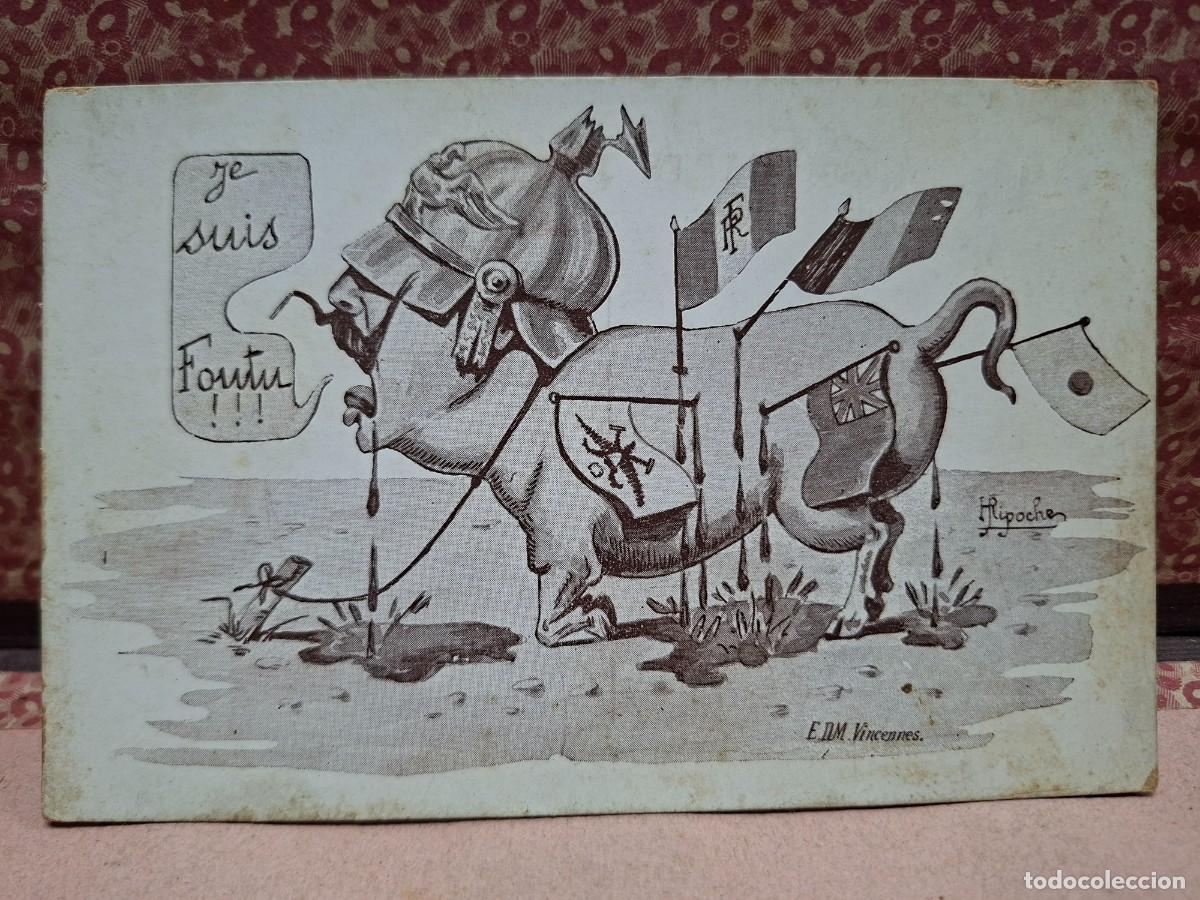 Postkarten: ANTIGUA POSTAL COMICA SATIRICA PRIMERA GUERRA MUNDIAL KAISER GUILLERMO II MILITAR