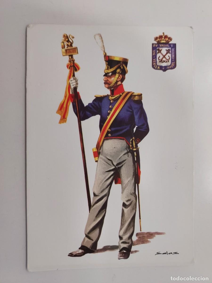 Postales: POSTAL TIPO ESTAMPA MILITAR. LEONIFERO DE INFANTERIA, REGIMIENTO SAN MARCIAL 44 ESPA&Ntilde;A 1822. SALAS