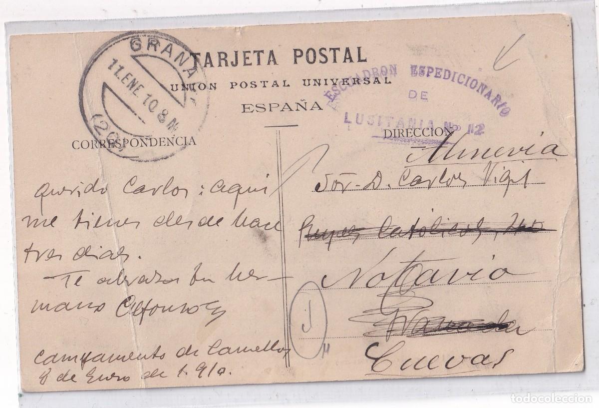 Postales: 13 El general Ariz&oacute;n desembarco de la Caballer&iacute;a. Circulada Escuadr&oacute;n espedicionario Lusitania 12