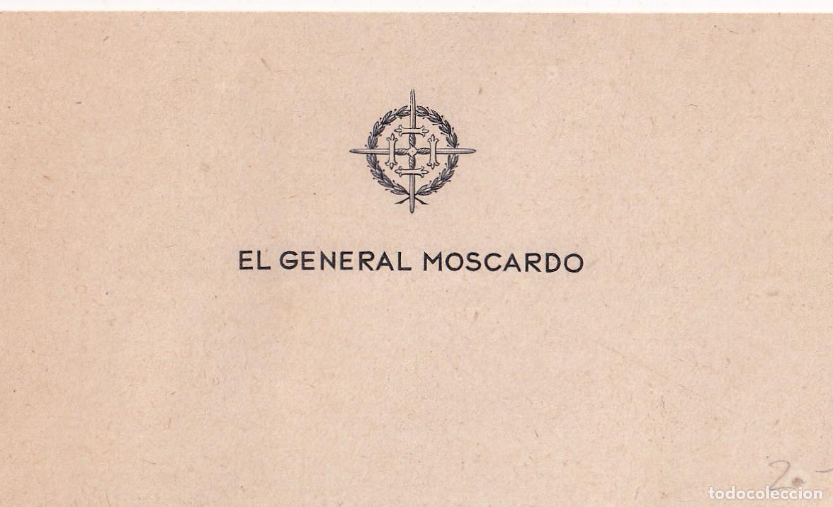 Postales: Tarjeta de visita original de &eacute;poca del General Moscard&oacute;. Reverso en blanco.