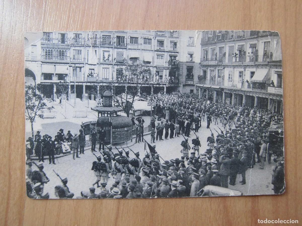 Postales: ANTIGUA POSTAL ACADEMIA DE INFANTER&Iacute;A CURSO 1912-13: REGRESO DEL CAMPAMENTO , GABINETE FOTOGRAFICO