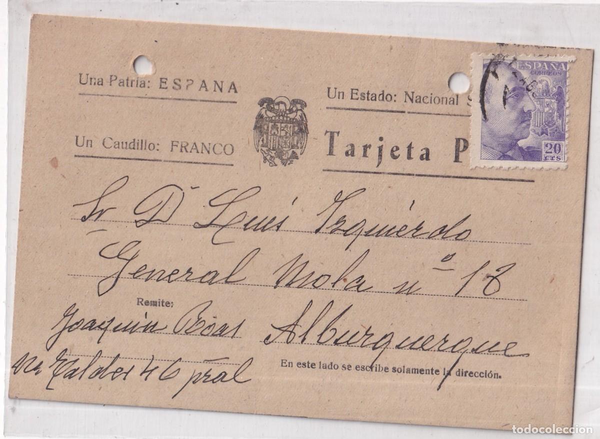 Postales: Tarjeta postal patri&oacute;tica, un caudillo Franco. No catalogada. Una patria. Badajoz 1943