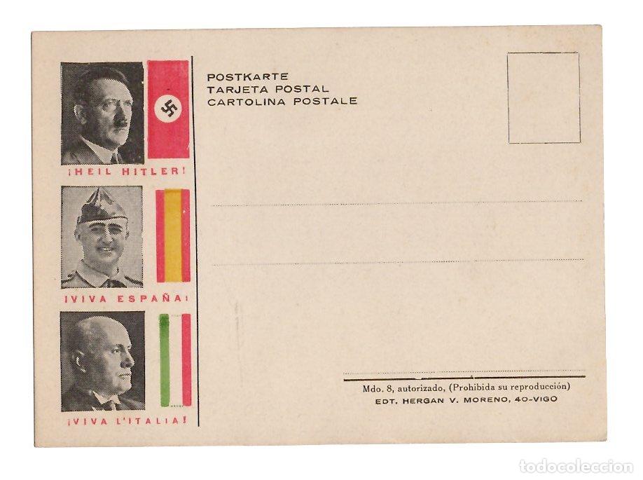 Postales: TARJETA POSTAL HEIL HITLER VIVA ESPA&Ntilde;A VIVA L'ITALIA. EDT. HERGAN V. MORENO, A&Ntilde;O 1937. MUY RARA