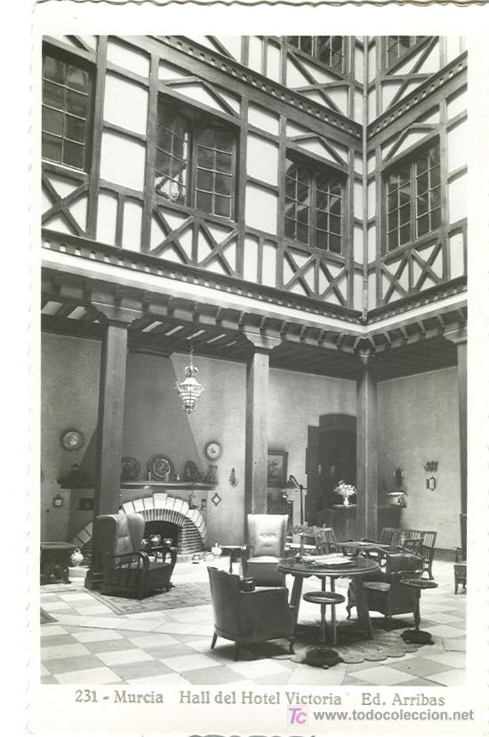 Postales: MURCIA. HALL DEL HOTEL VICTORIA. - Foto 1