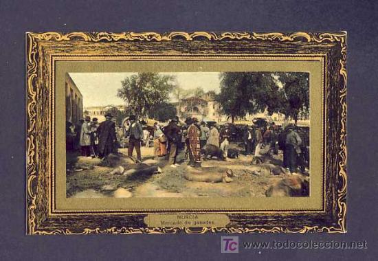 Postales: Postal de MURCIA: Mercado de ganados (animada) - Foto 1