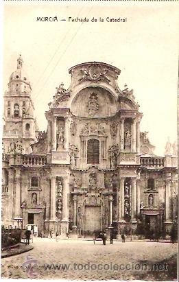 Postales: POSTAL MURCIA FACHADA DE LA CATEDRAL - Foto 1