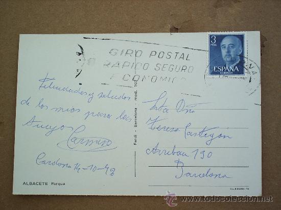 Postales: albacete - parque  circulada 1972 - Foto 2