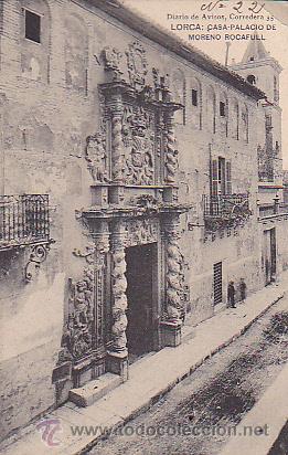 Postales: POSTAL LORCA CASA-PALACIO DE MORENO ROCAFULL - Foto 1