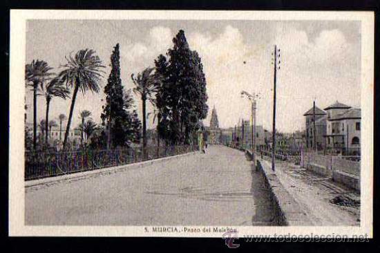 Postales: 5 Murcia. Paseo del Malec&oacute;n. No circulada. - Foto 1